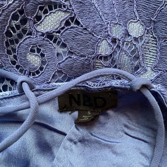 NBD Revolve Isabel Lace Mini Dress Chambray Blue - Picture 4 of 7